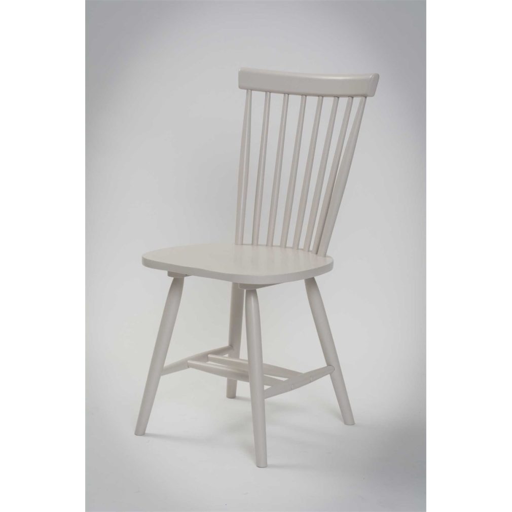Set of 4 Rib Dining Chairs - Chalk Finish - white