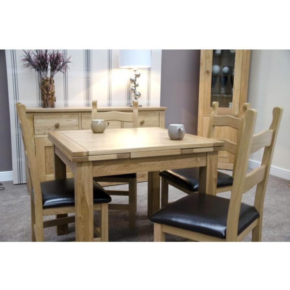 Elegance Oak Small Draw Leaf Dining Table