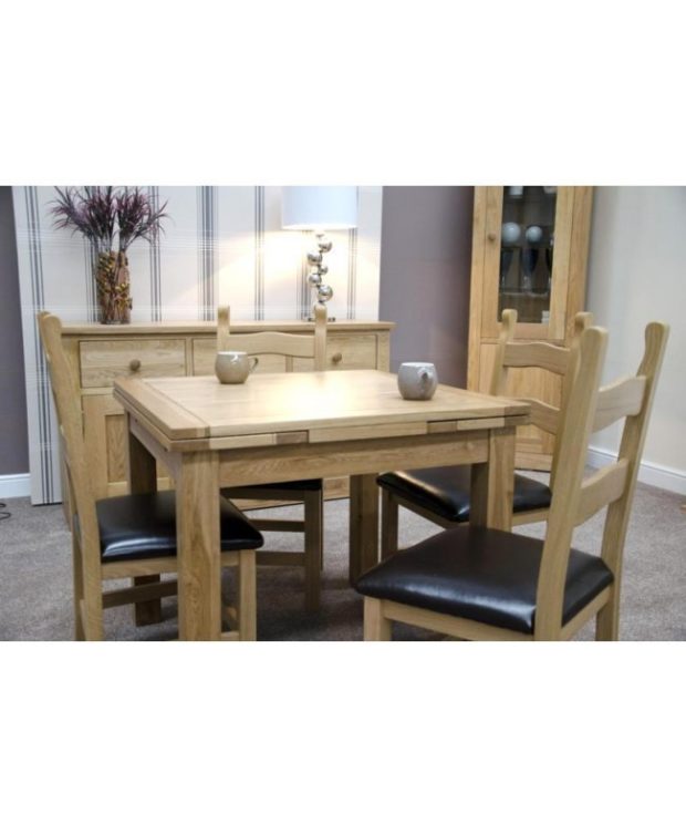 Elegance Oak Small Draw Leaf Dining Table