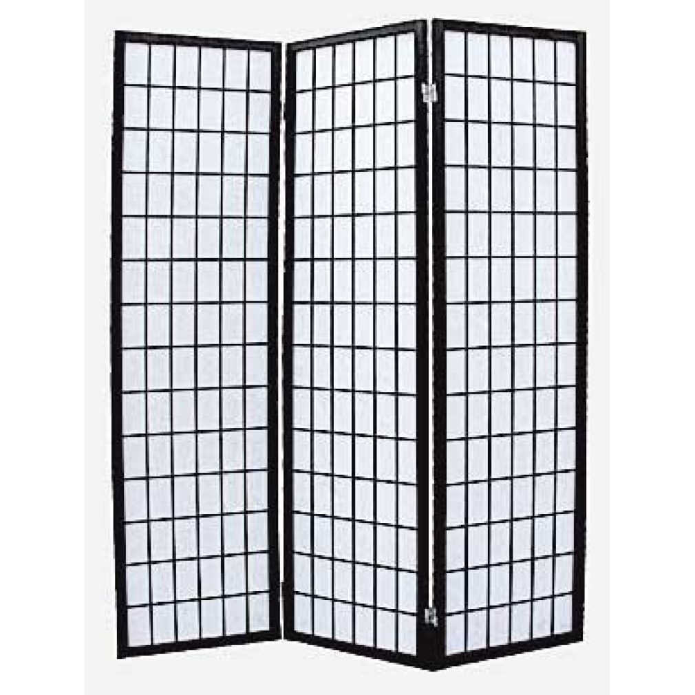 3 Panel Screen - Shoji Black