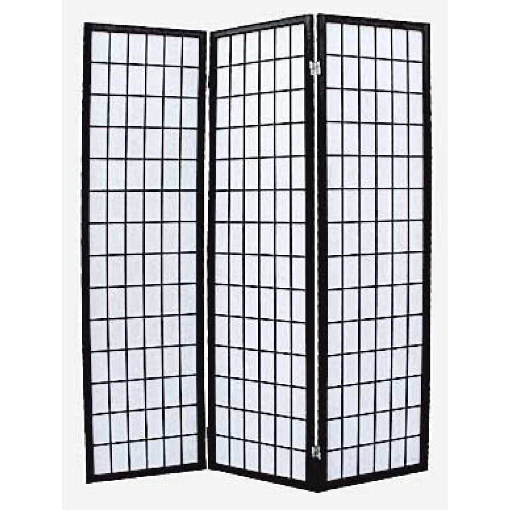3 Panel Screen - Shoji Black