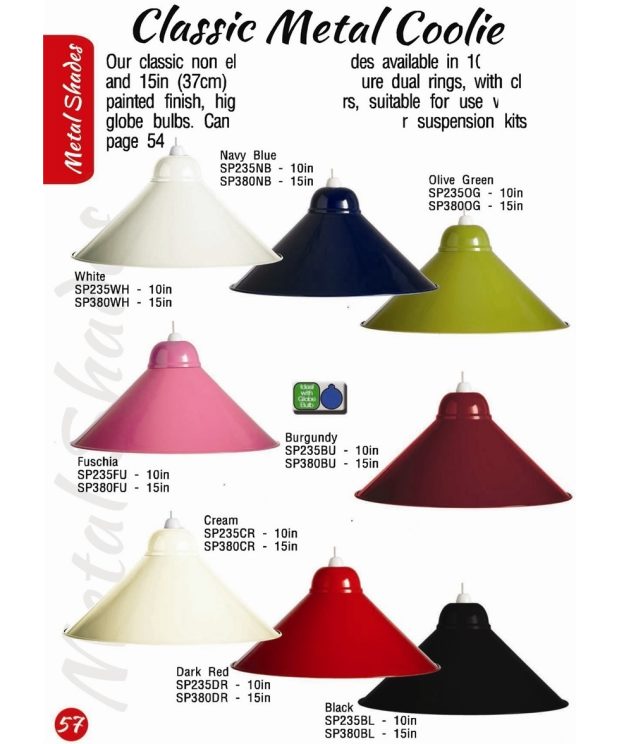 Classic Metal Coolie Light - Lamp Shade - 15in