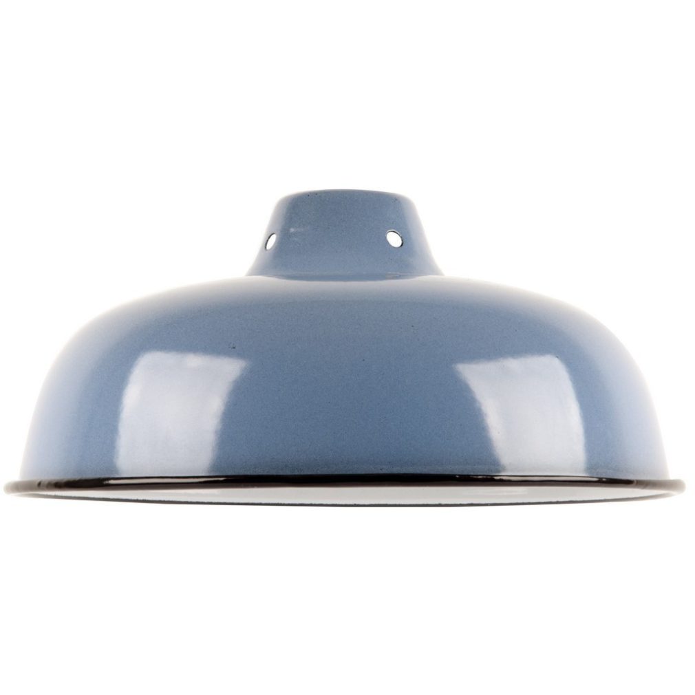 Medium Enamel Light - Lamp shade - Blue - 10inch Dia