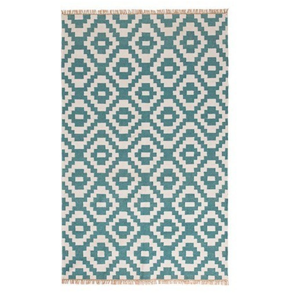 Aqua outdoor kilim rug, 120 x 180cm