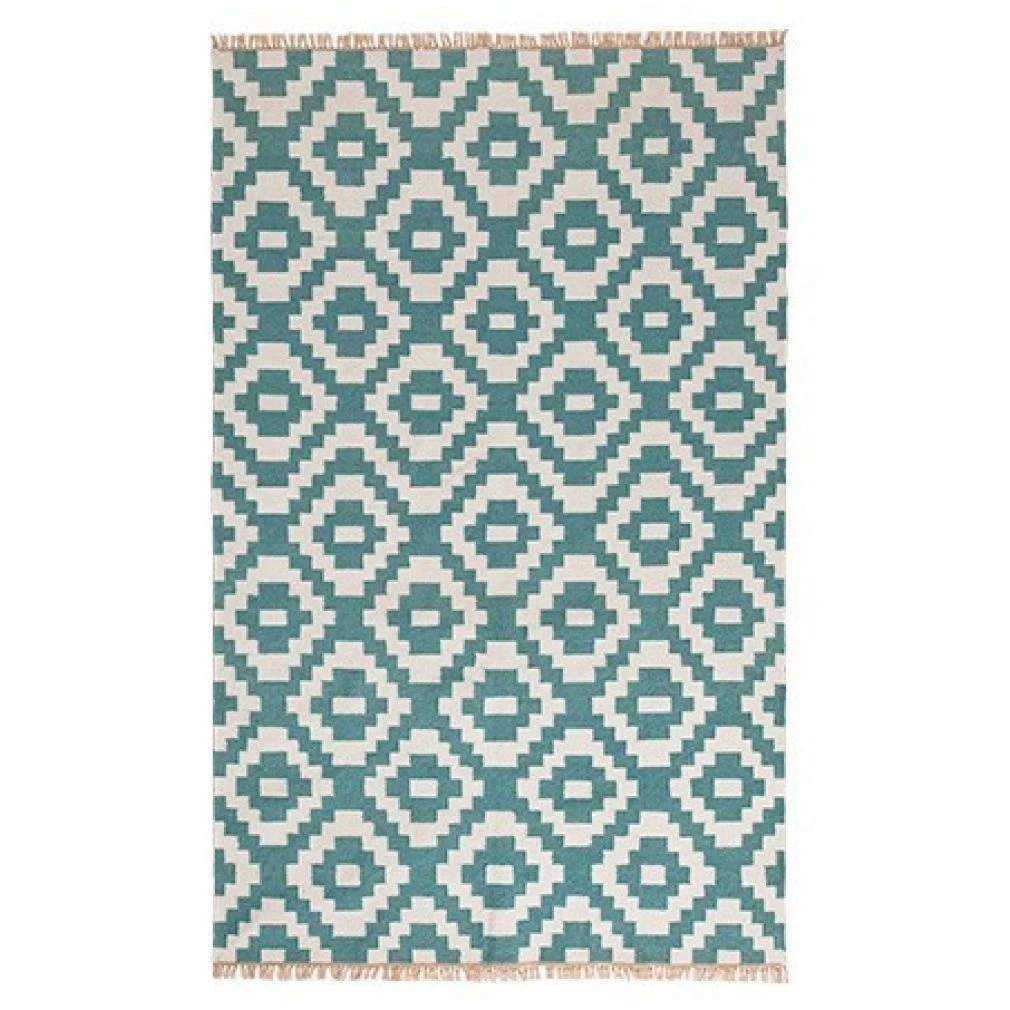 Aqua outdoor kilim rug, 120 x 180cm