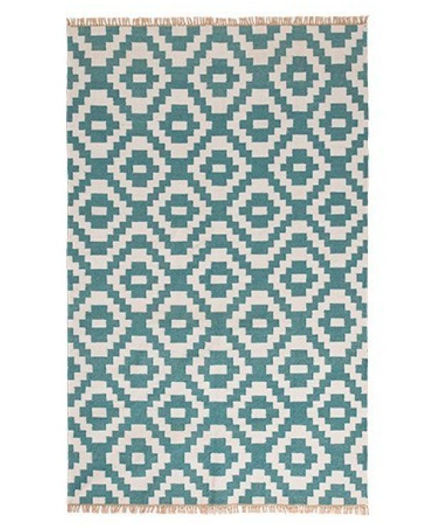 Aqua outdoor kilim rug, 120 x 180cm