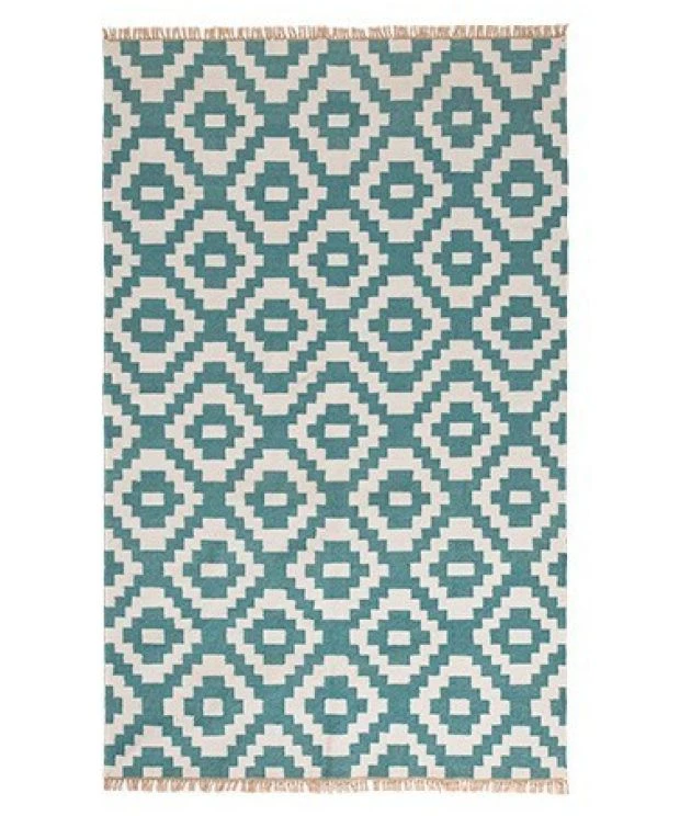 Aqua outdoor kilim rug, 120 x 180cm