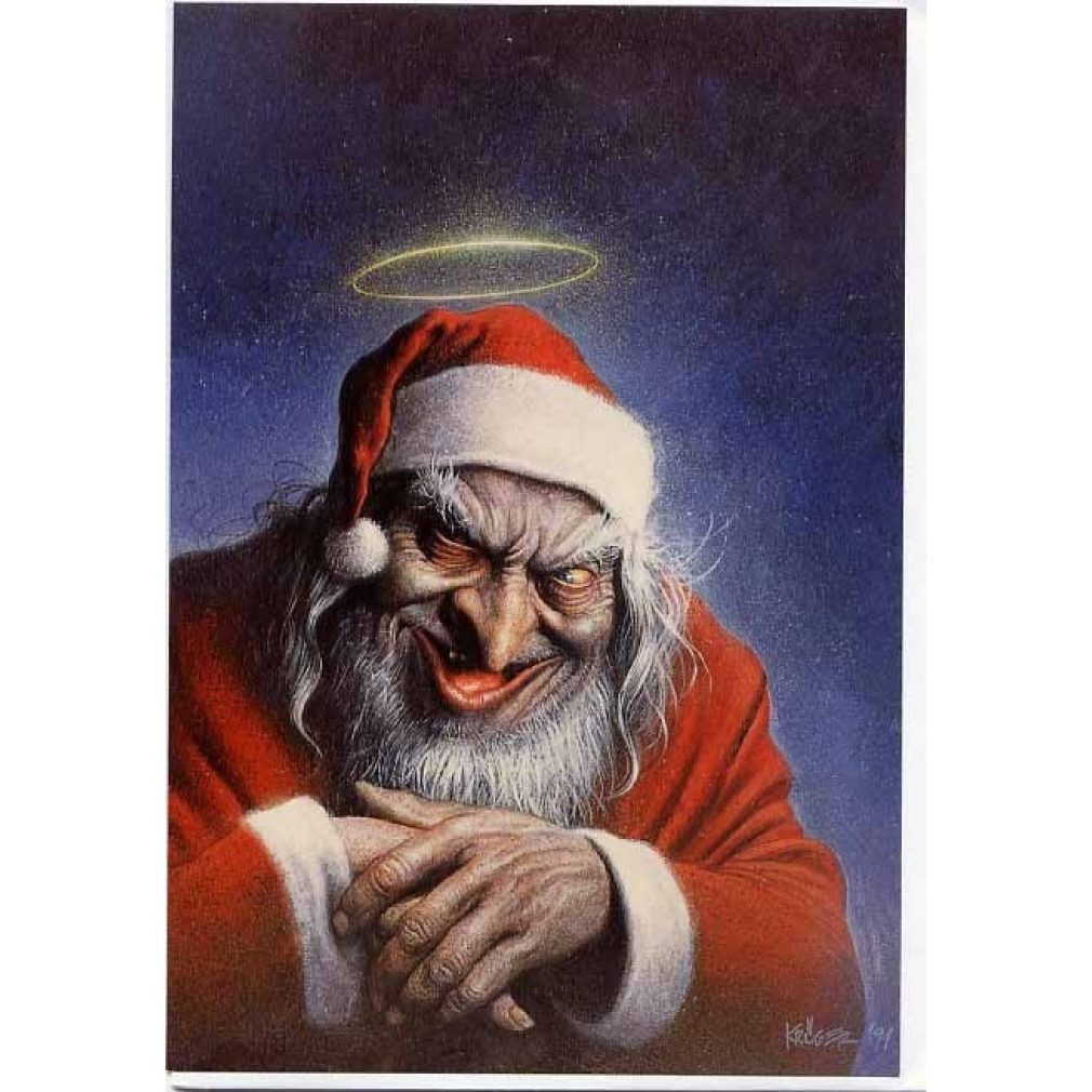 EVIL SANTA CHRISTMAS CARD (pack of 4)