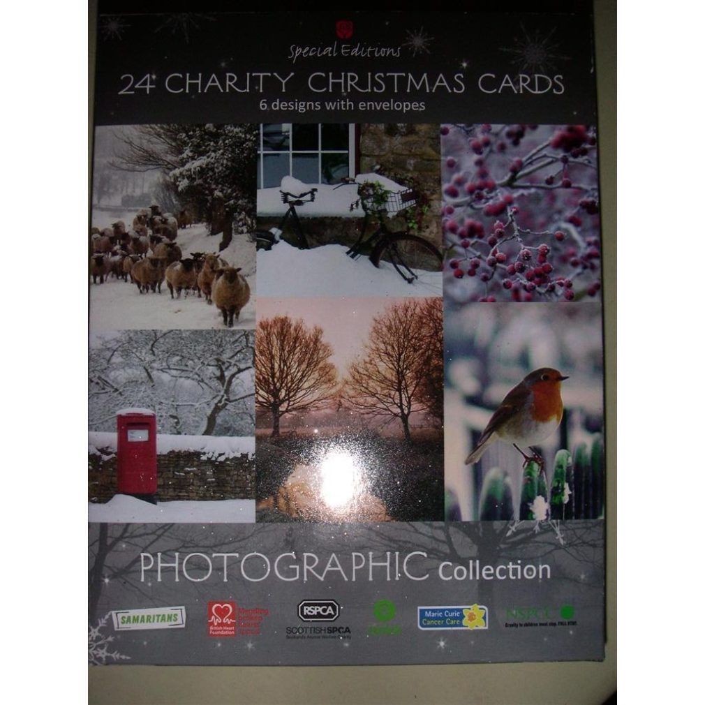 24 Charity Christmas Cards - 6 designs with envelopes