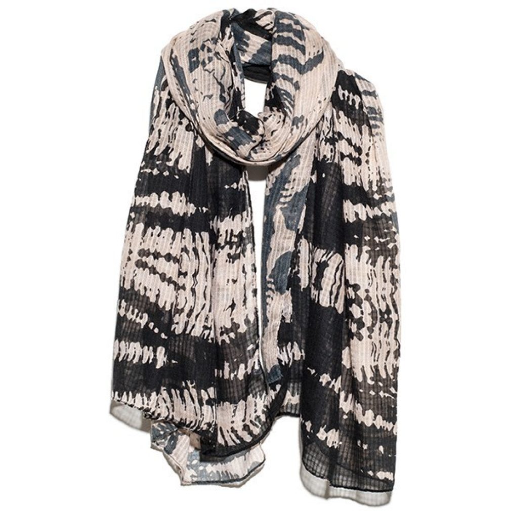 SCARF - TWO TONE MONO BLOCK WASH STRIPE - Hem & Edge by Onebutton