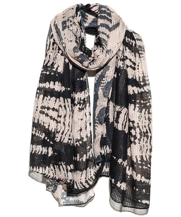 SCARF - TWO TONE MONO BLOCK WASH STRIPE - Hem & Edge by Onebutton