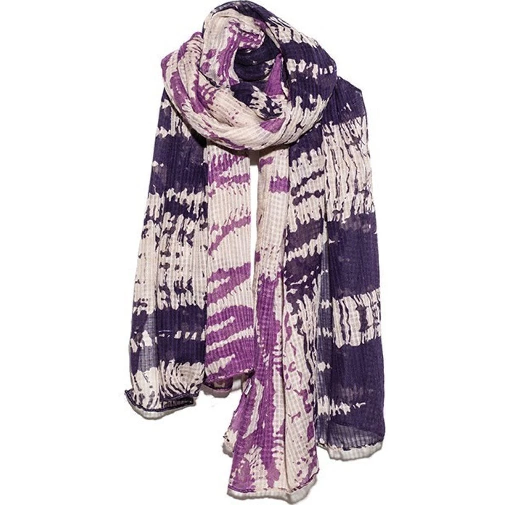 SCARF - TWO TONE MONO BLOCK WASH STRIPE - Hem & Edge by Onebutton
