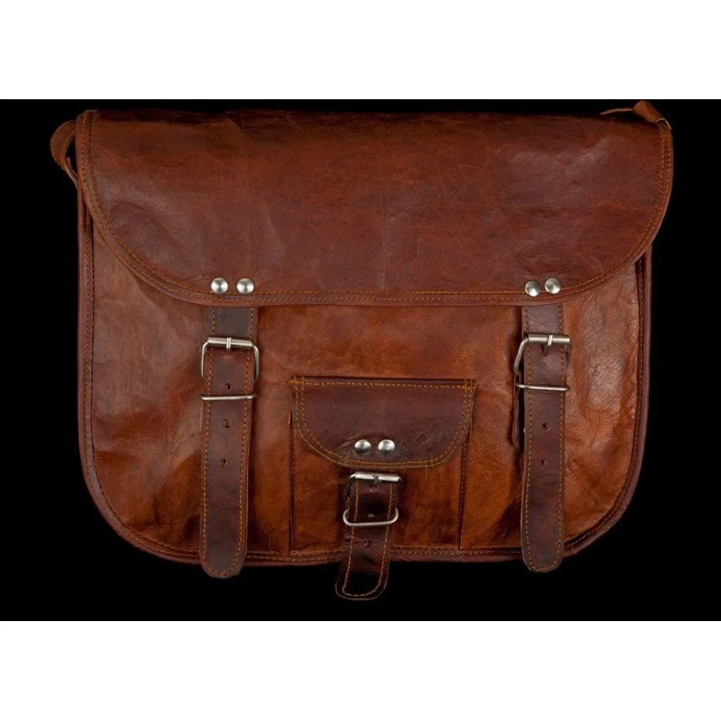 Leather Bag - 11 inch round edge Satchel