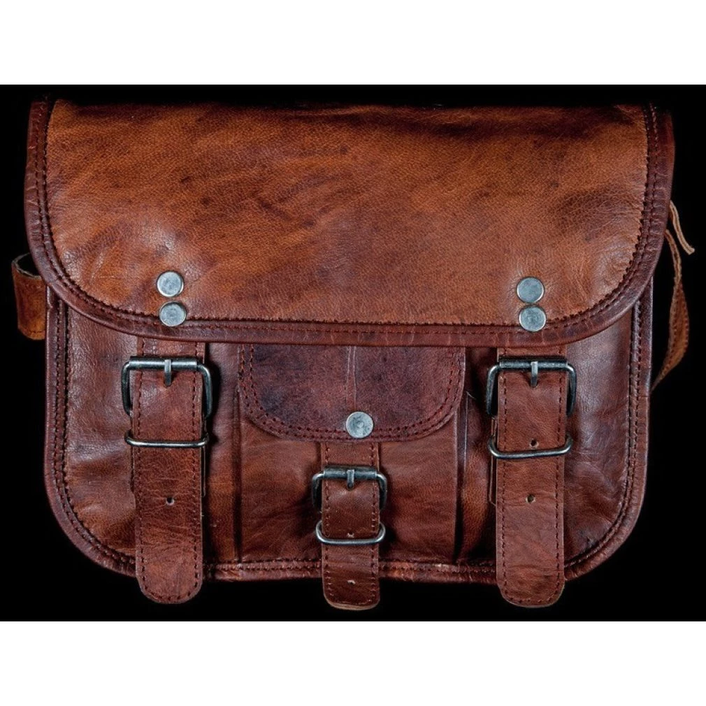 Leather Bag - 9 inch round edge Satchel