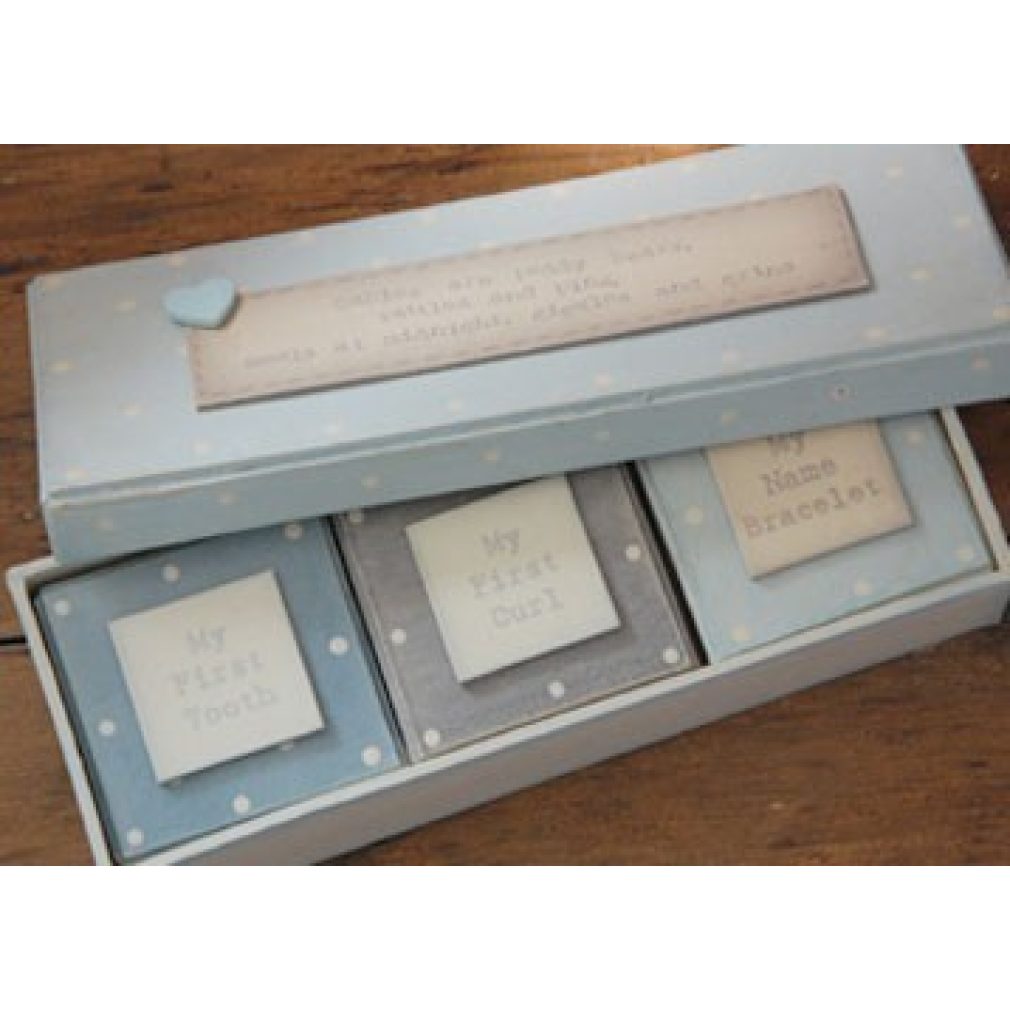 Baby Keep Sake triple Box set - Blue (by east of india)