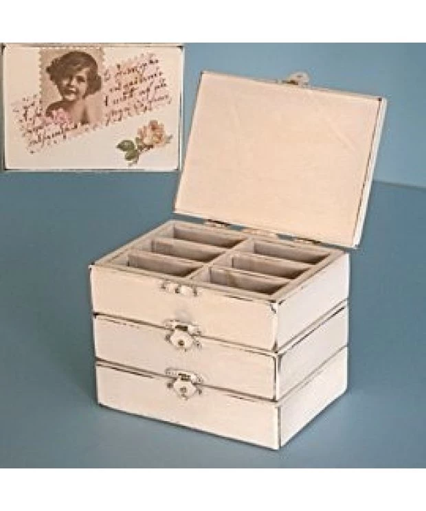 3 Drawer Jewellery  / Trinket Box (ruby)