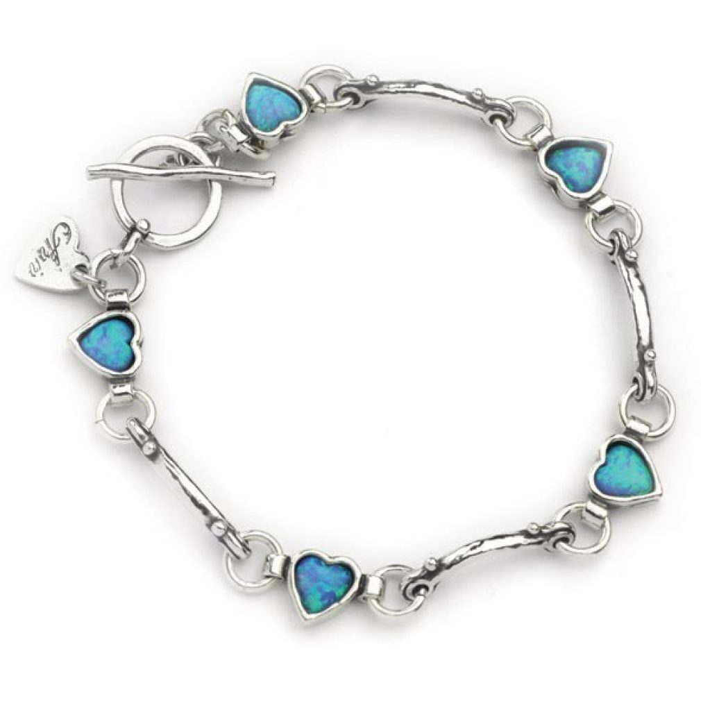 Opal hearts links bracelet