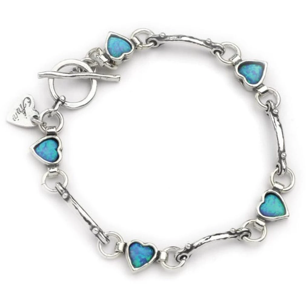 Opal hearts links bracelet