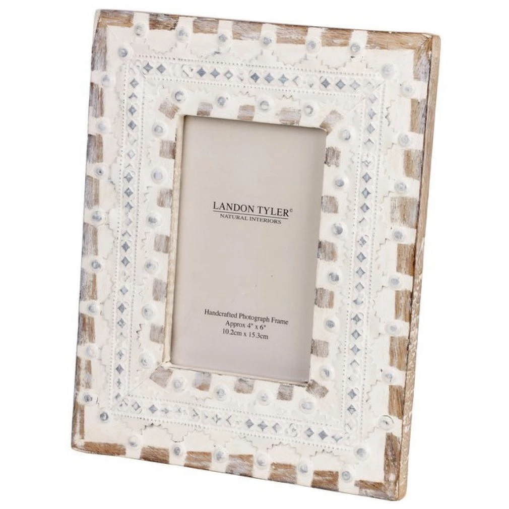 White Washed Studded Photo Frame - 5x7