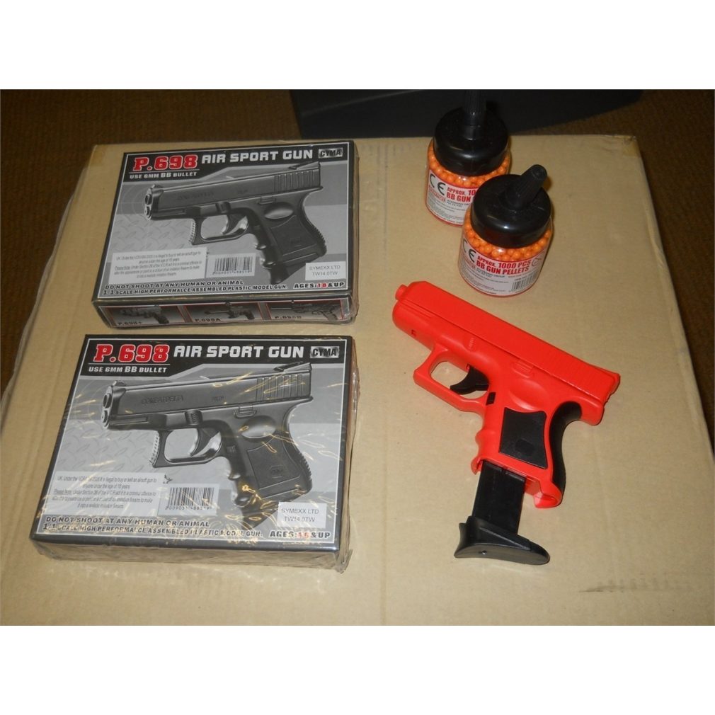 Airsoft BB Gun bundle - P698 pistol x2 +2000 BBs