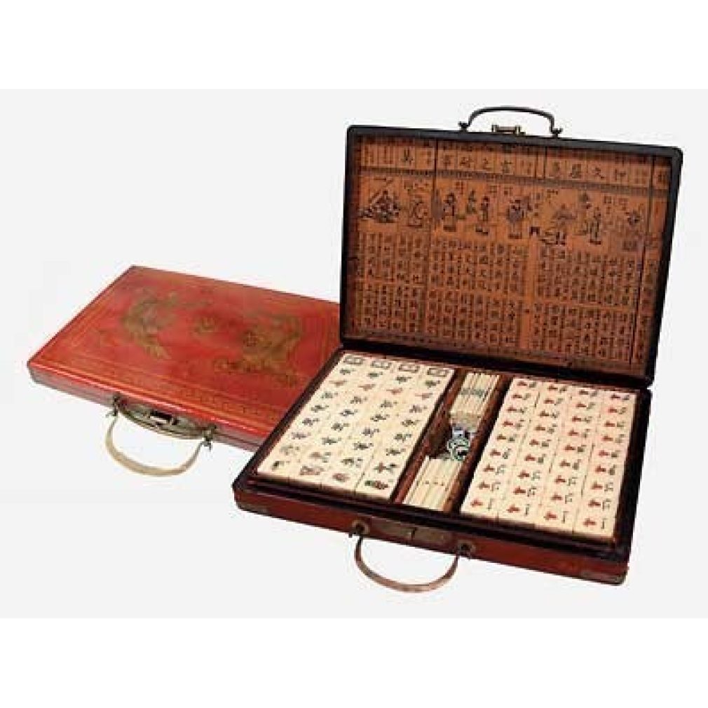 Mah-jong Large Set in leatherette case