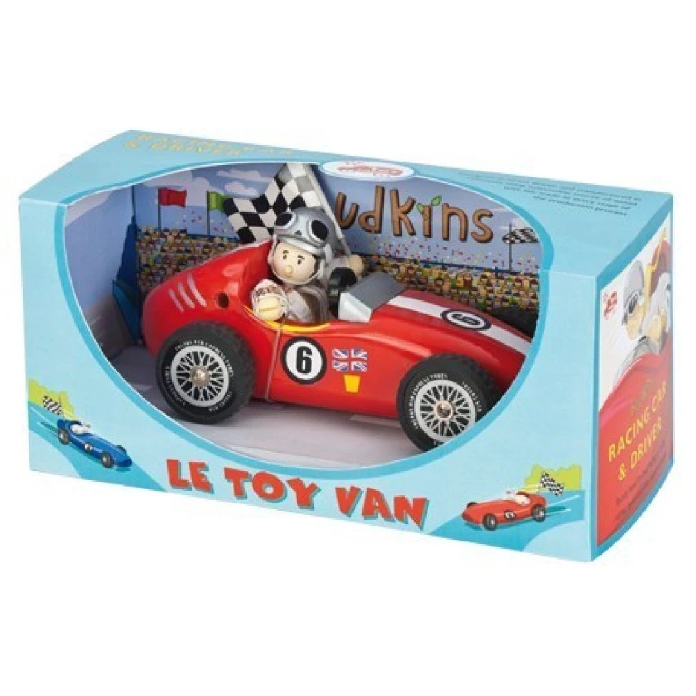 Budkins Red Retro Racer - Wooden Toys by Le Toy Van