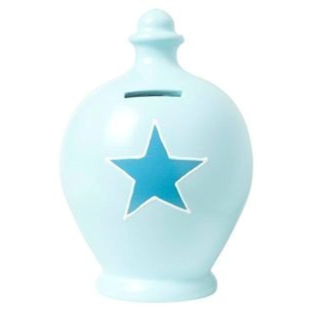 Terramundi money pot - Blue with Blue star