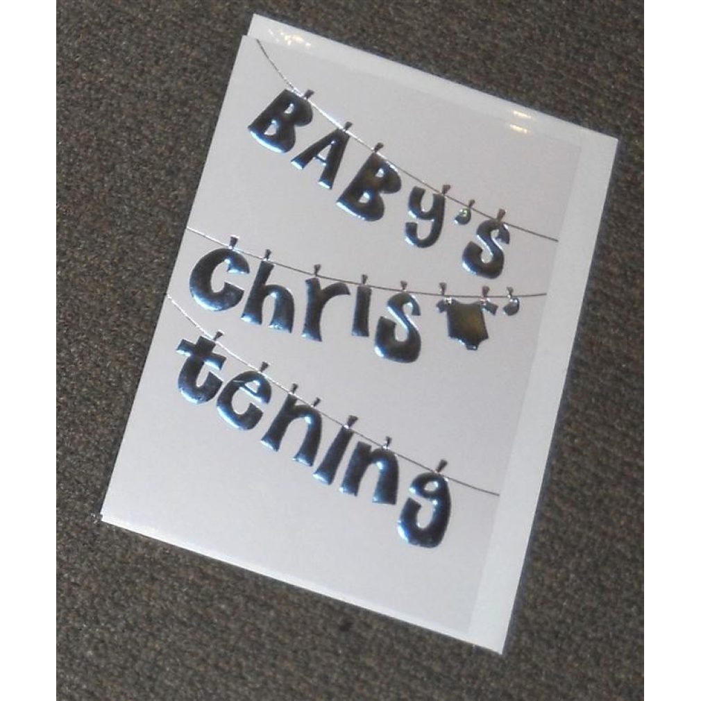 Baby's Christening Card - Blue