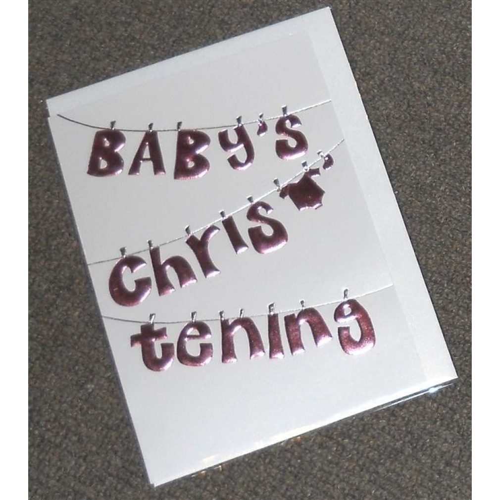 Baby's Christening Card - Pink