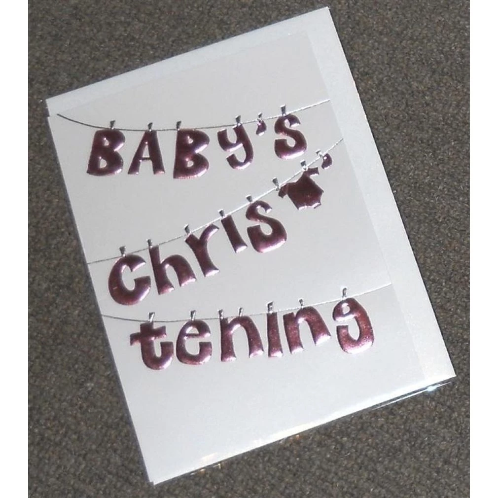 Baby's Christening Card - Pink