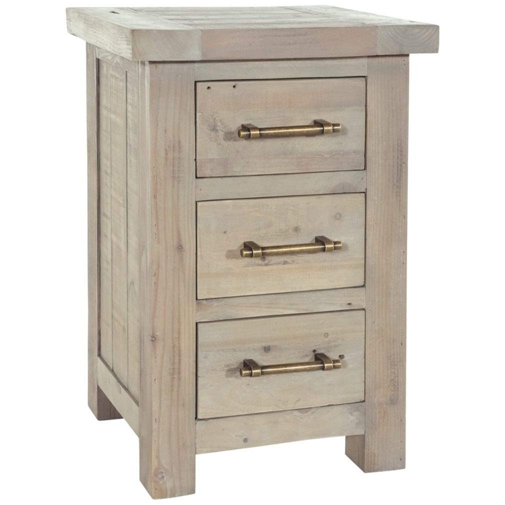 Saltash Dining Furniture - Lamp Table with 3 Drawers - Bedside Cabinet