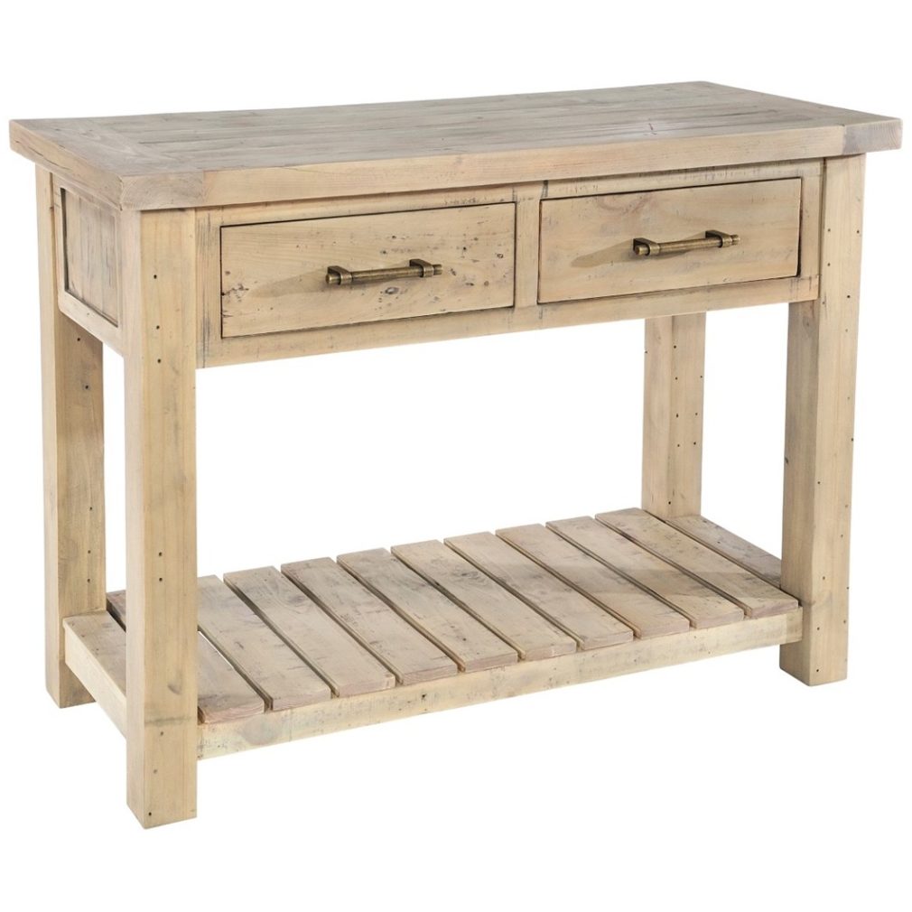 Saltash Dining Furniture - Console Table 2 Drawers & Undershelf