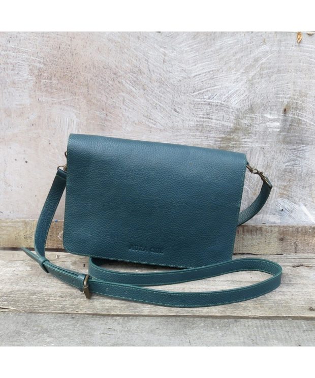 Bina Clutch Bag in Teal Leather