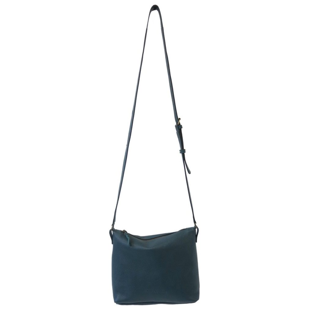 ATILO Leather Shoulder Bag in Teal