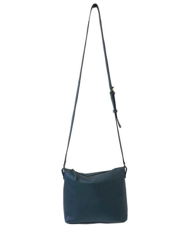 ATILO Leather Shoulder Bag in Teal