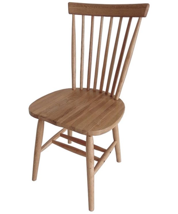 Rib Spindle Back Dining Chair - Solid Oak - Natural finish