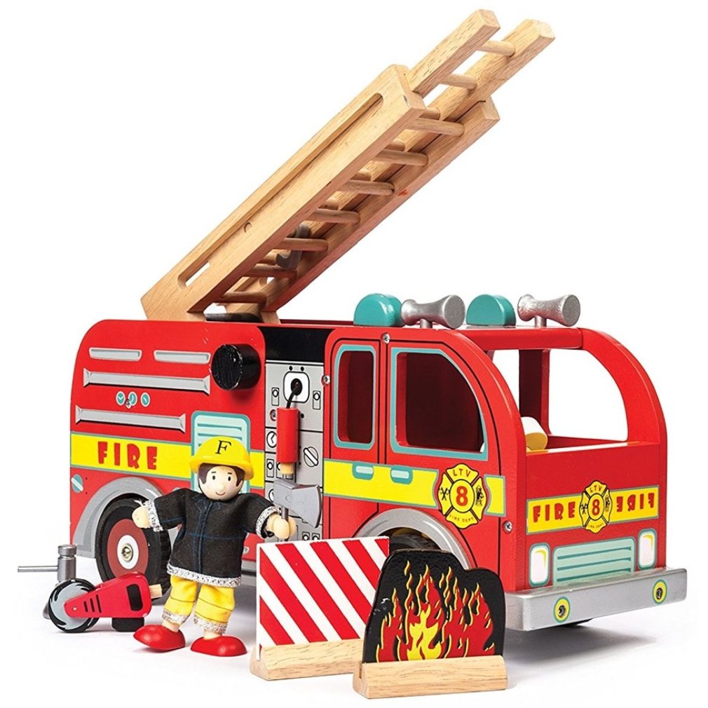 Fire Engine Set with Firefighters - Wooden Toys by Le Toy Van