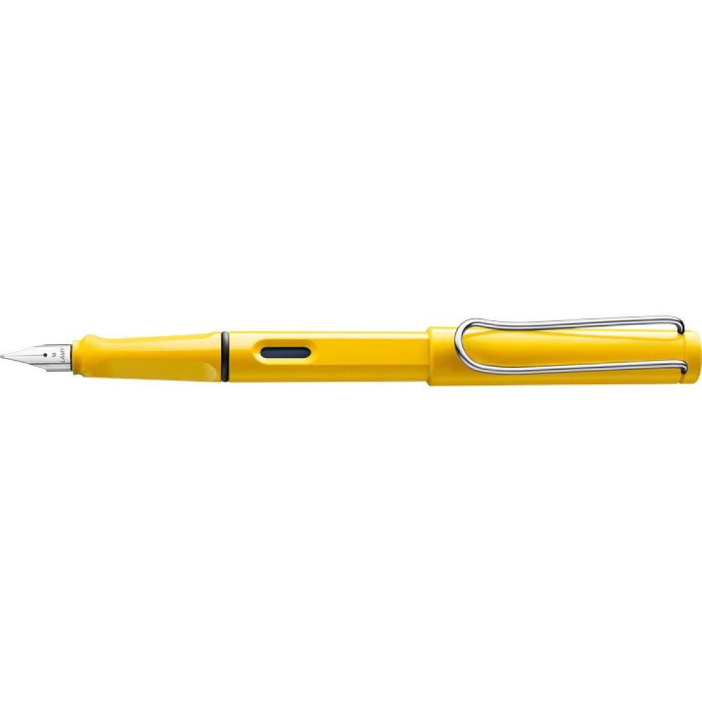Lamy Safari Yellow Fountain Pen + Free pk(5) Blue ink cartridges