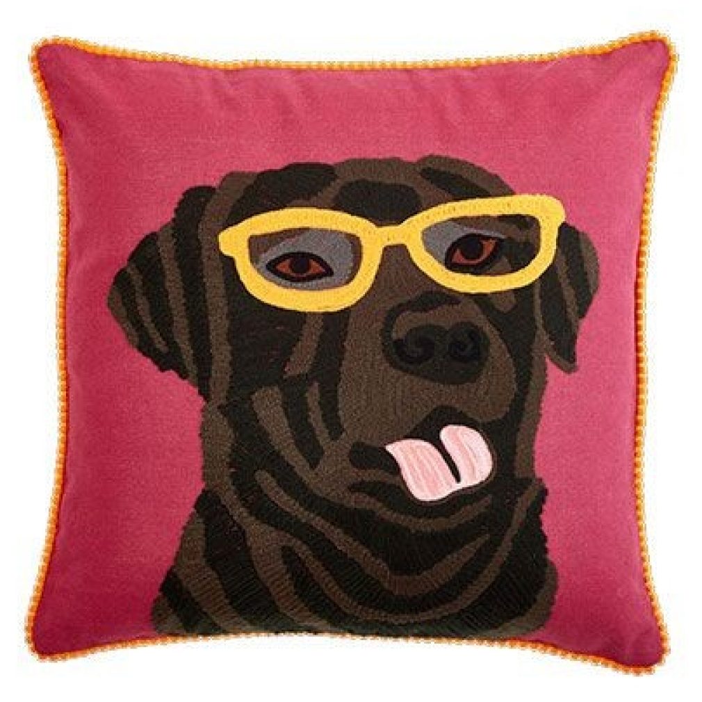 Labrador with Glasses Cushion