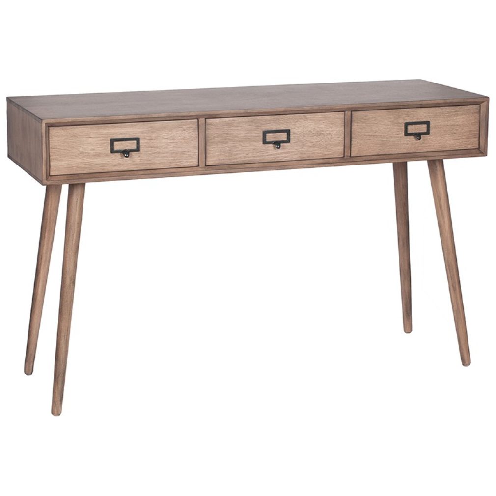 Klimt - Desert Brown Pine Wood 3 Drawer Unit - Console Table