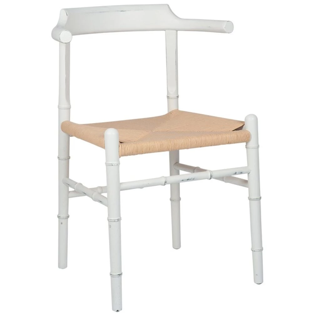 Wishbone style Chair - Antique White Elm Wood