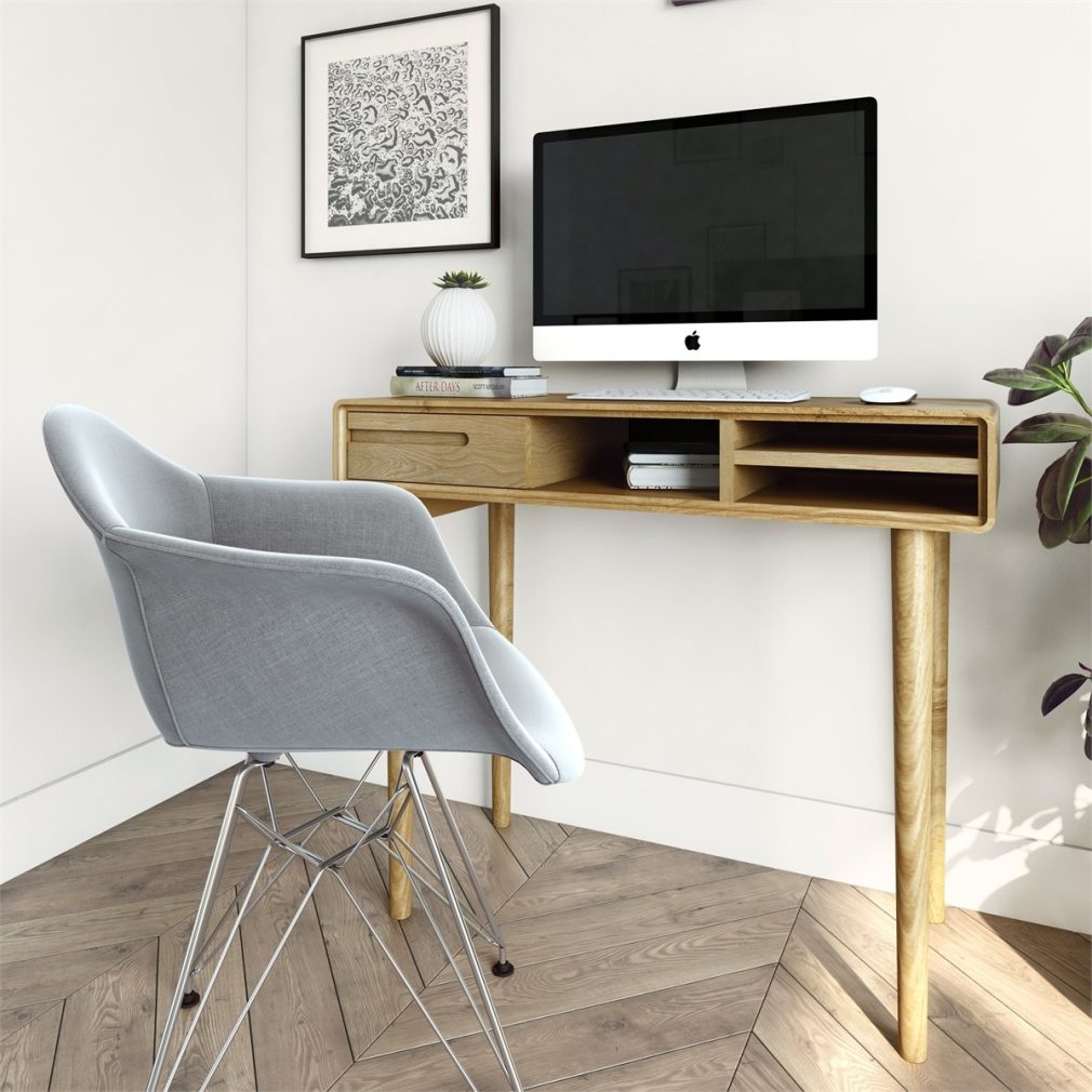 Scandic Computer Desk - Solid Oak