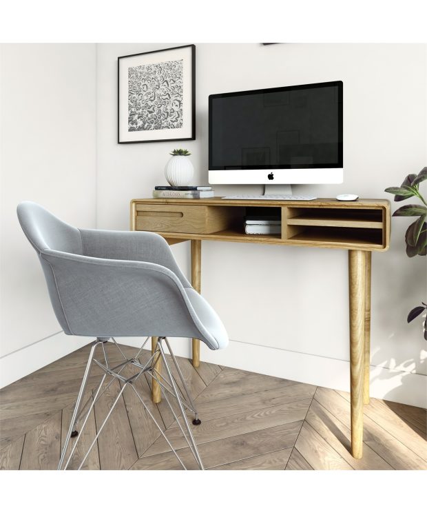 Scandic Computer Desk - Solid Oak