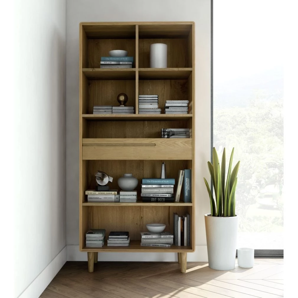 Scandic Large Bookcase - Solid Oak