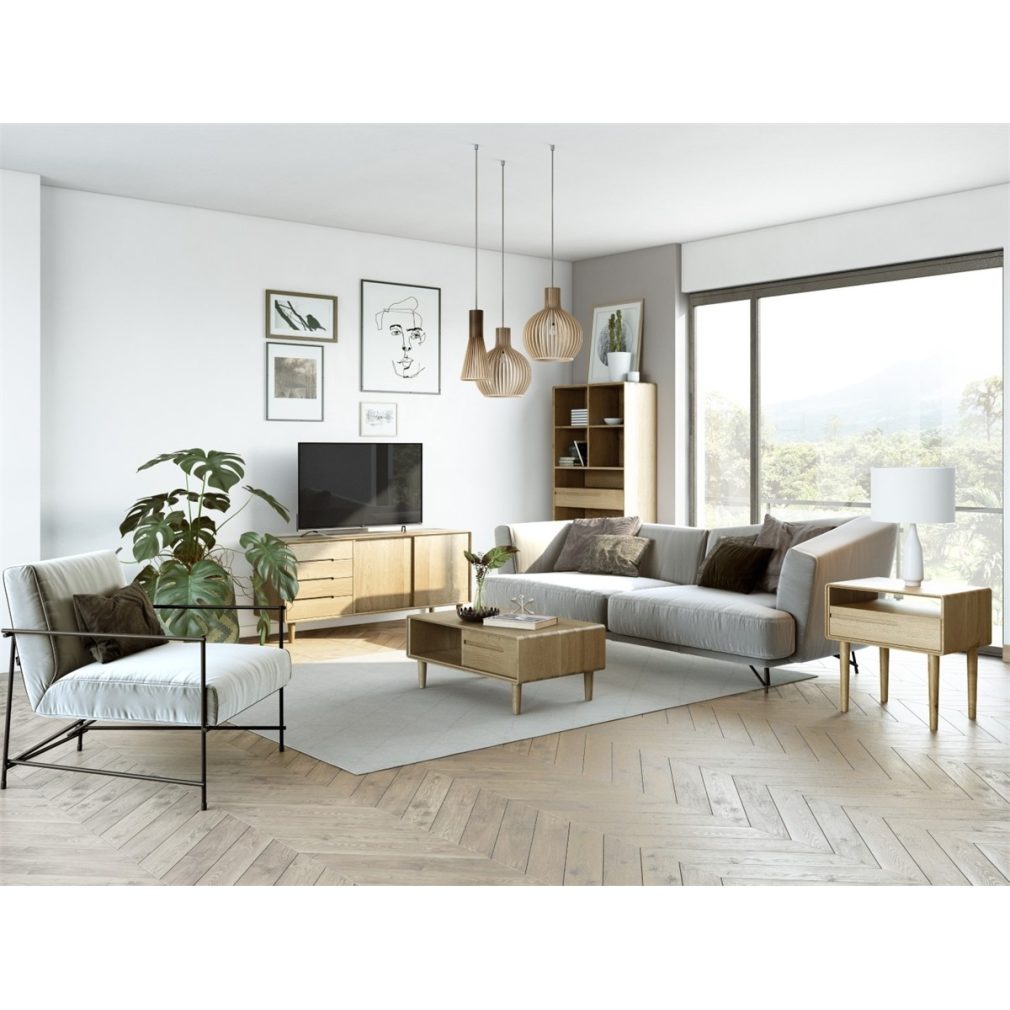 Scandic Medium TV Unit - Solid Oak