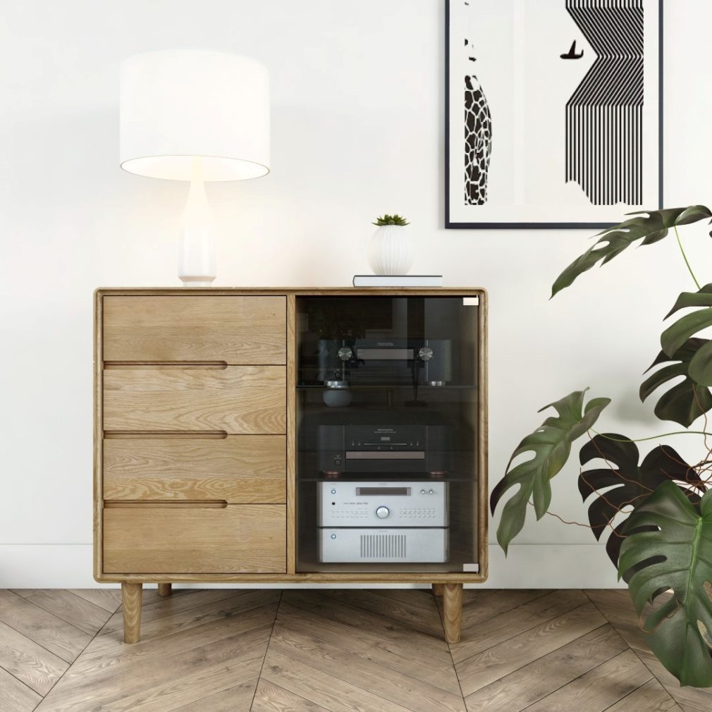 Scandic Small Glazed Chest - Solid Oak