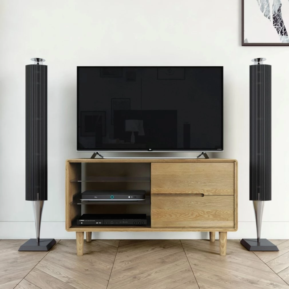 Scandic Small TV Unit - Solid Oak