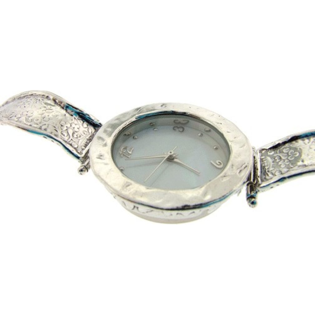 Silver watch - with round face