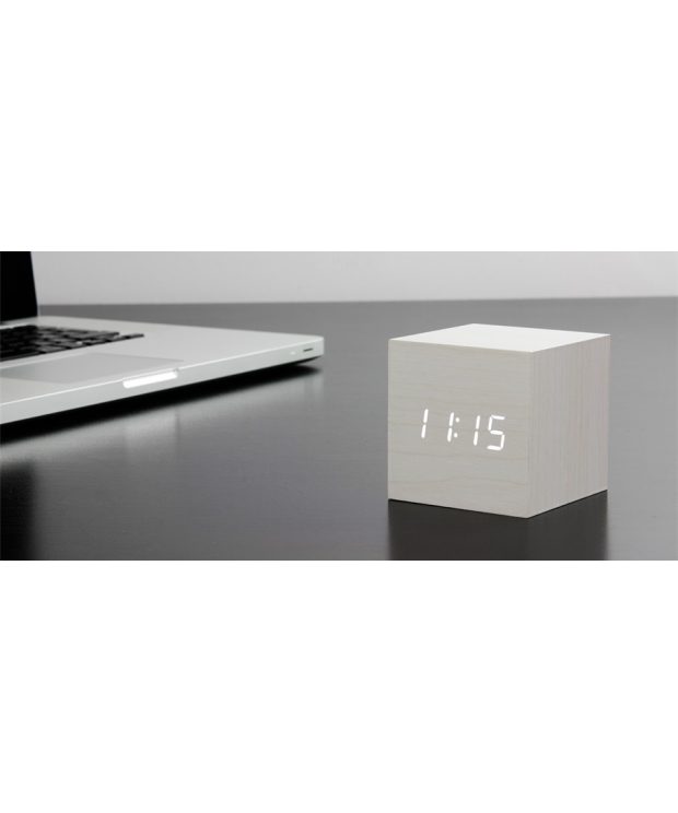 Gingko Cube Clock - White