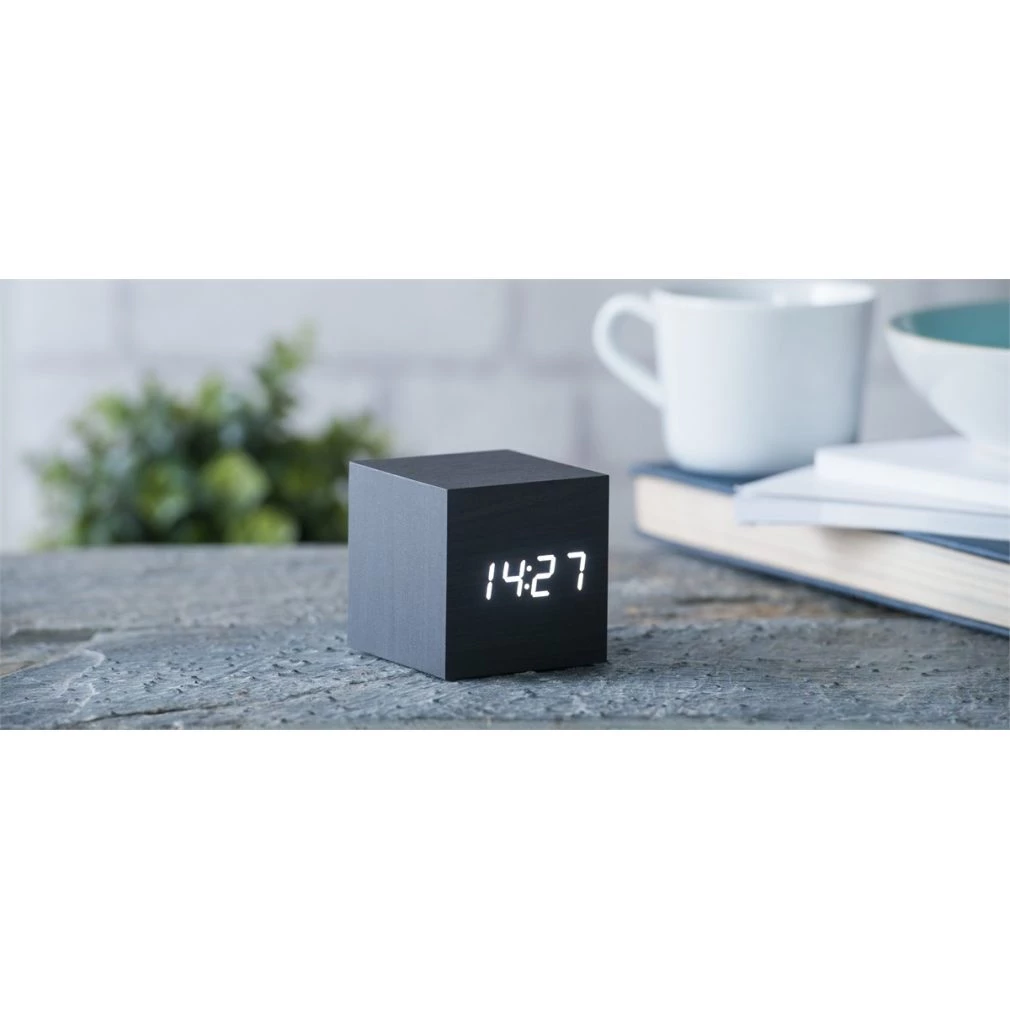 Gingko Cube Clock - Black